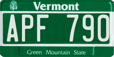 VT license plate APF790