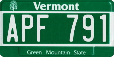 VT license plate APF791