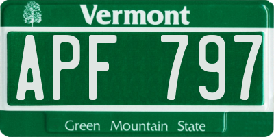 VT license plate APF797