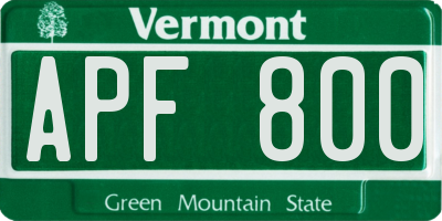 VT license plate APF800