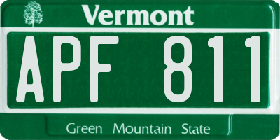 VT license plate APF811
