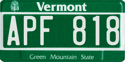 VT license plate APF818