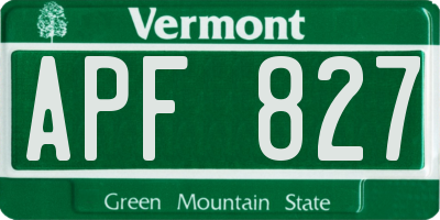 VT license plate APF827