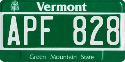VT license plate APF828