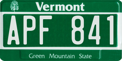 VT license plate APF841
