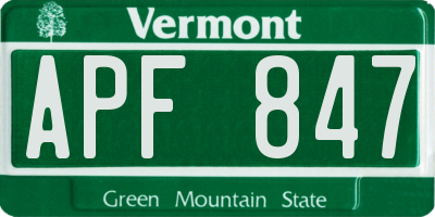 VT license plate APF847