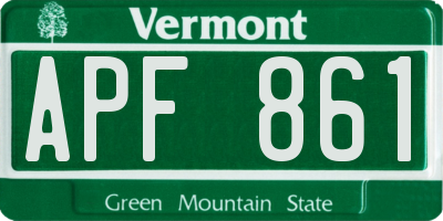 VT license plate APF861