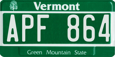 VT license plate APF864