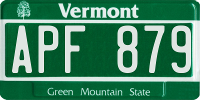 VT license plate APF879