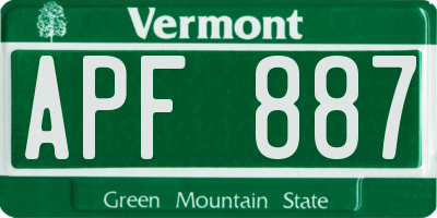 VT license plate APF887