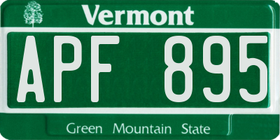 VT license plate APF895