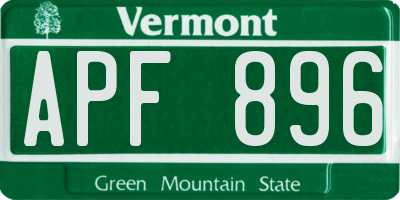 VT license plate APF896