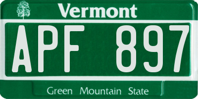 VT license plate APF897