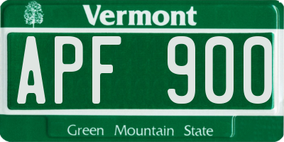 VT license plate APF900