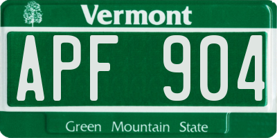 VT license plate APF904