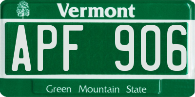VT license plate APF906