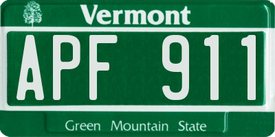 VT license plate APF911