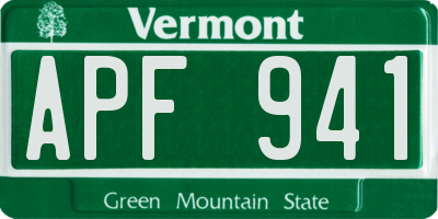 VT license plate APF941