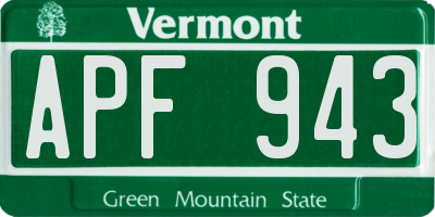 VT license plate APF943