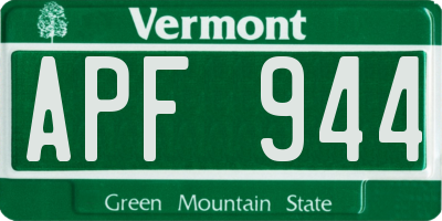 VT license plate APF944