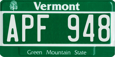 VT license plate APF948