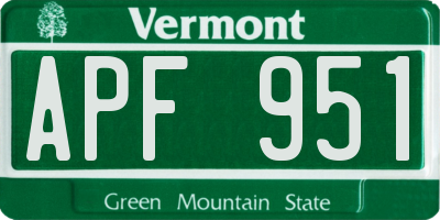 VT license plate APF951