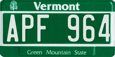 VT license plate APF964