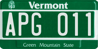 VT license plate APG011