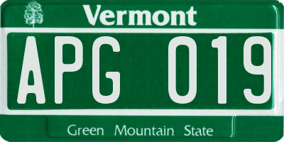 VT license plate APG019