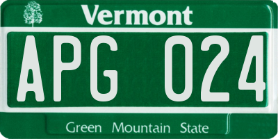 VT license plate APG024