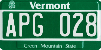 VT license plate APG028