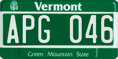 VT license plate APG046