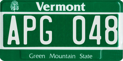 VT license plate APG048