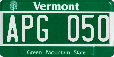 VT license plate APG050