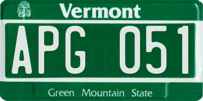 VT license plate APG051