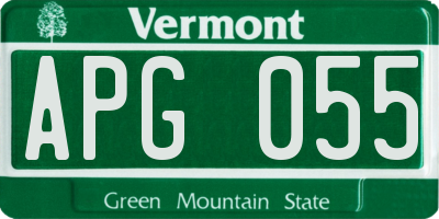VT license plate APG055