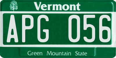 VT license plate APG056