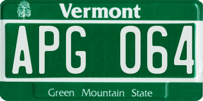 VT license plate APG064