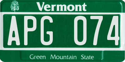 VT license plate APG074