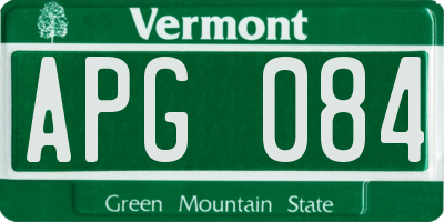 VT license plate APG084