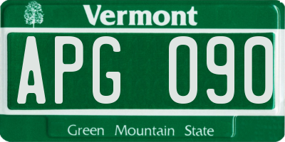 VT license plate APG090