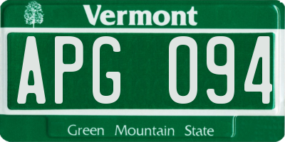 VT license plate APG094