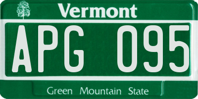 VT license plate APG095