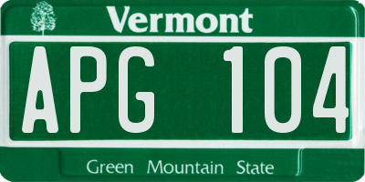 VT license plate APG104