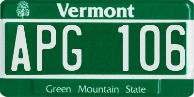 VT license plate APG106