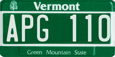 VT license plate APG110