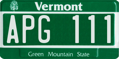 VT license plate APG111