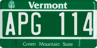 VT license plate APG114