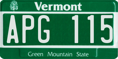 VT license plate APG115