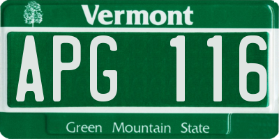 VT license plate APG116